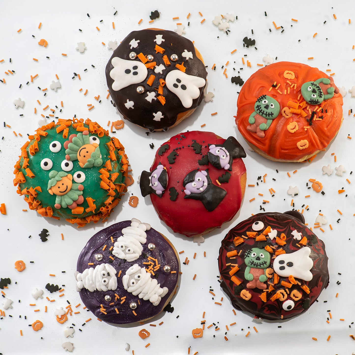 DECORAZIONE PASTA DI ZUCCHERO 2D HALLOWEEN 5 BAMBOLE