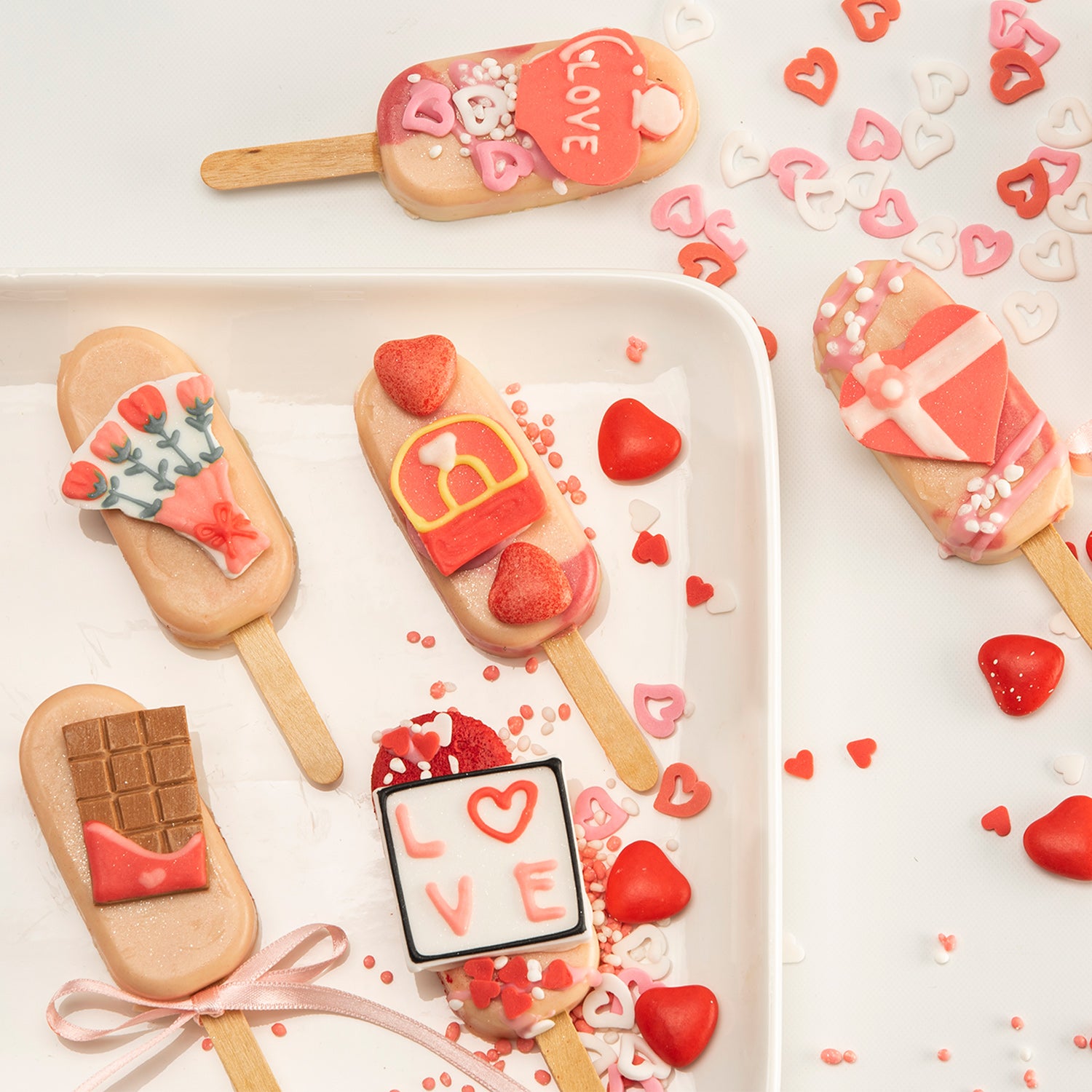 DECORACIÓN AZÚCAR 2D SAN VALENTIN 8 DISEÑOS 40 UDS