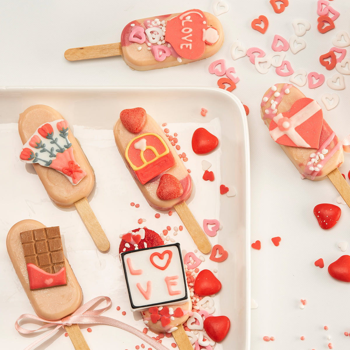 DECORACIÓN AZÚCAR 2D SAN VALENTIN 8 DISEÑOS 40 UDS