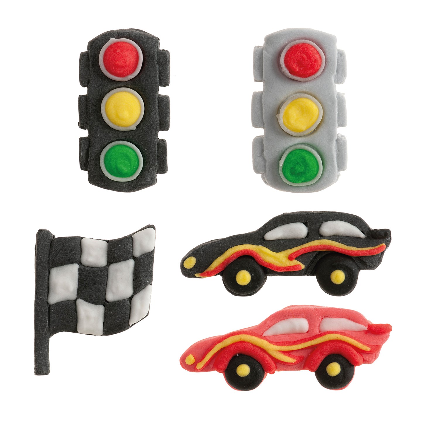 DECORACIÓN AZÚCAR COCHES CARRERA 6 DISEÑOS 48 UDS
