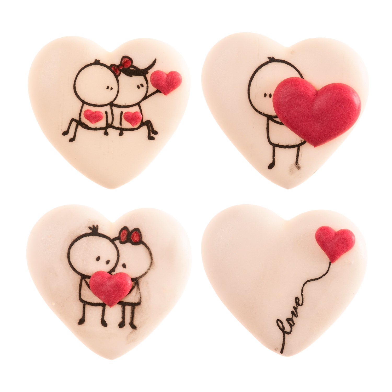 SUGAR DECORATION ASSORTED HEARTS 4 DESIGNS 36 PCS