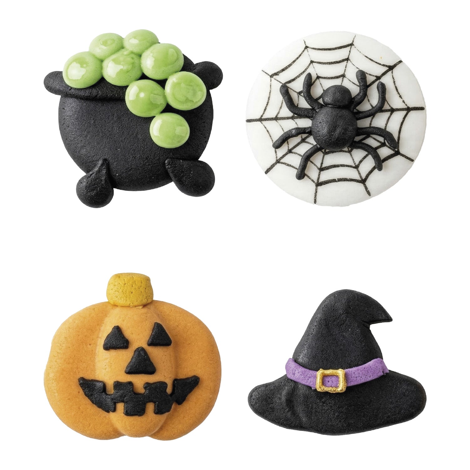 DECORACIÓN AZÚCAR 2D HALLOWEEN SURTIDO BRUJA Y ARAÑA 48 UDS
