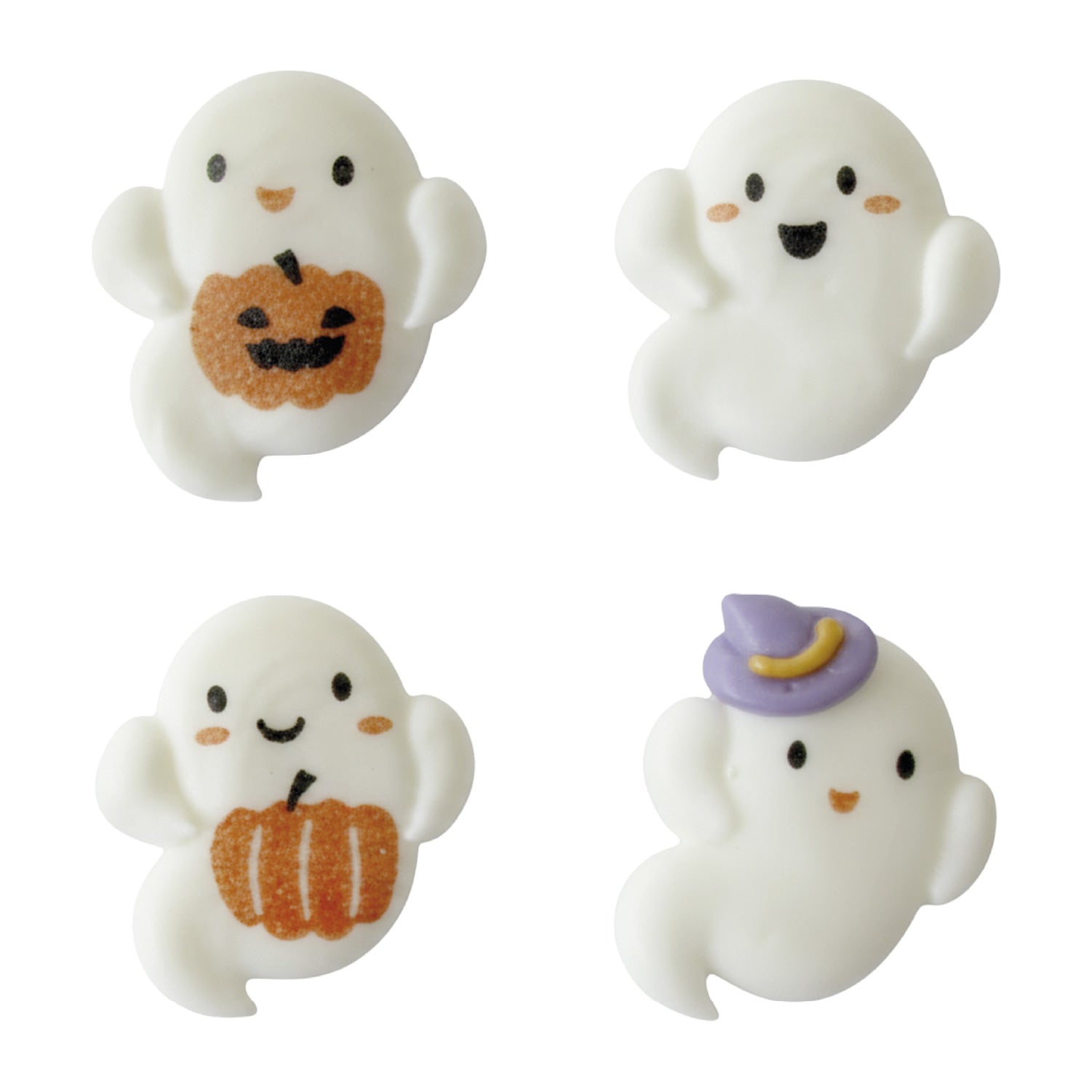 DECORACION AZUCAR 2D HALLOWEEN CUATRO FANTASMAS 48 UNIDADES