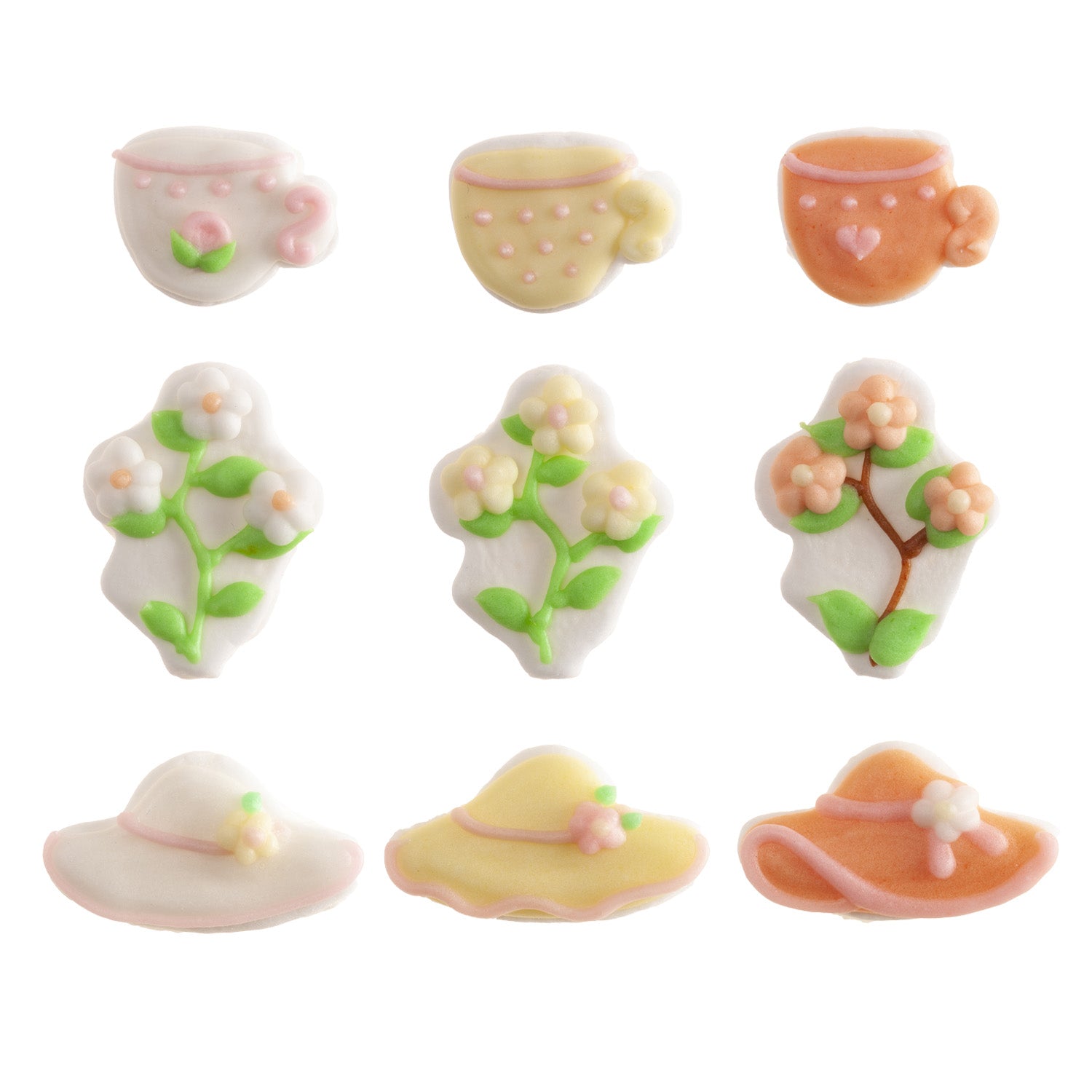 DÉCORATION EN SUCRE 2D ASSORTIMENT DOUX JARDIN 3MOD 45 PCS