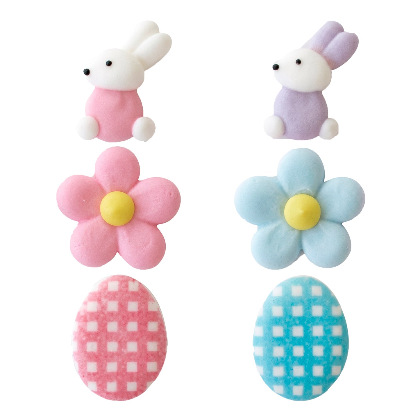 2D SUGAR DECORATION EASTER ASSORTMENT 6 DESIGNS 48 PIECES