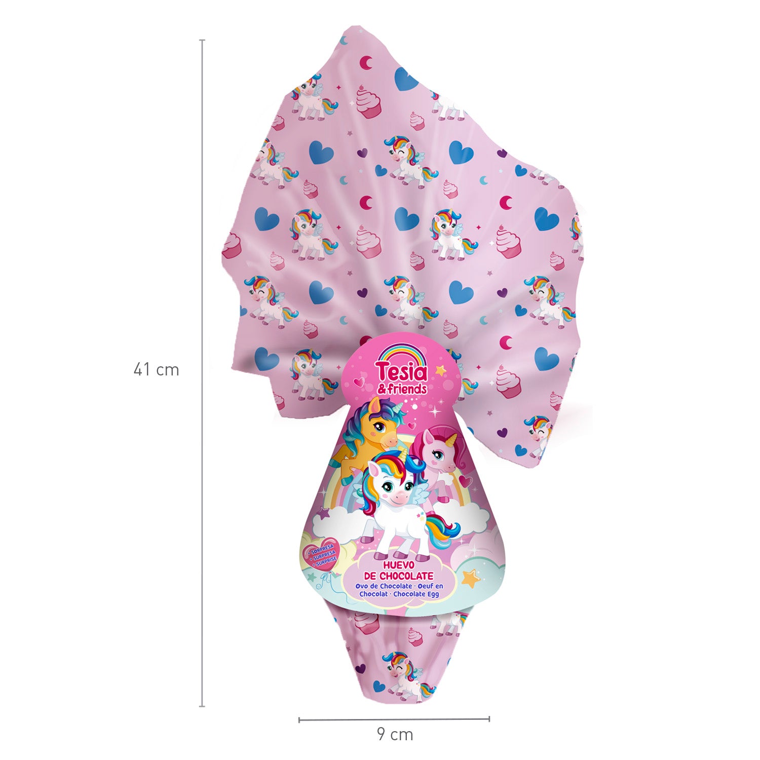 OVO DE PÁSCOA COM SURPRESAS UNICÓRNIO TESIA 120GR