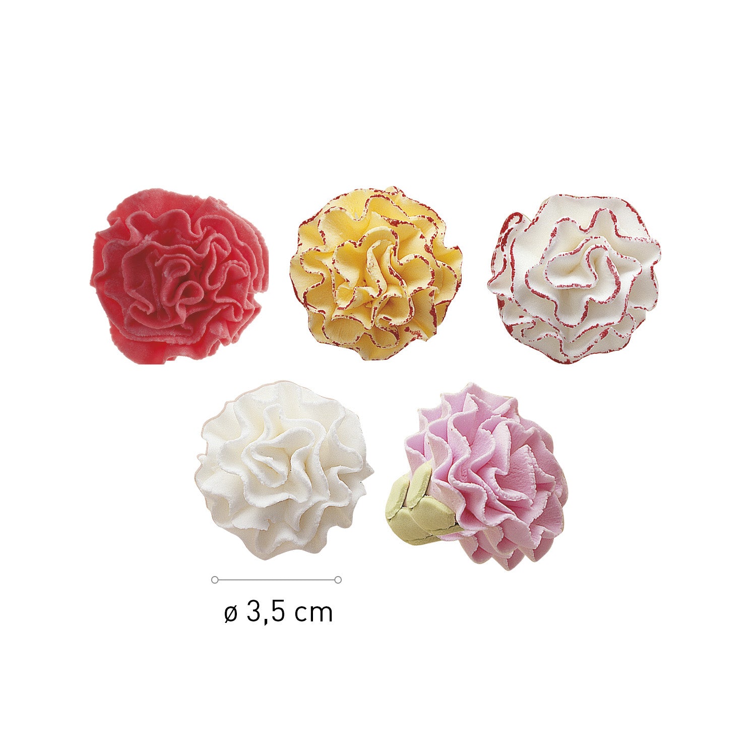 GAROFANI IN ZUCCHERO ASSORTIMENTO Ø 3,5CM