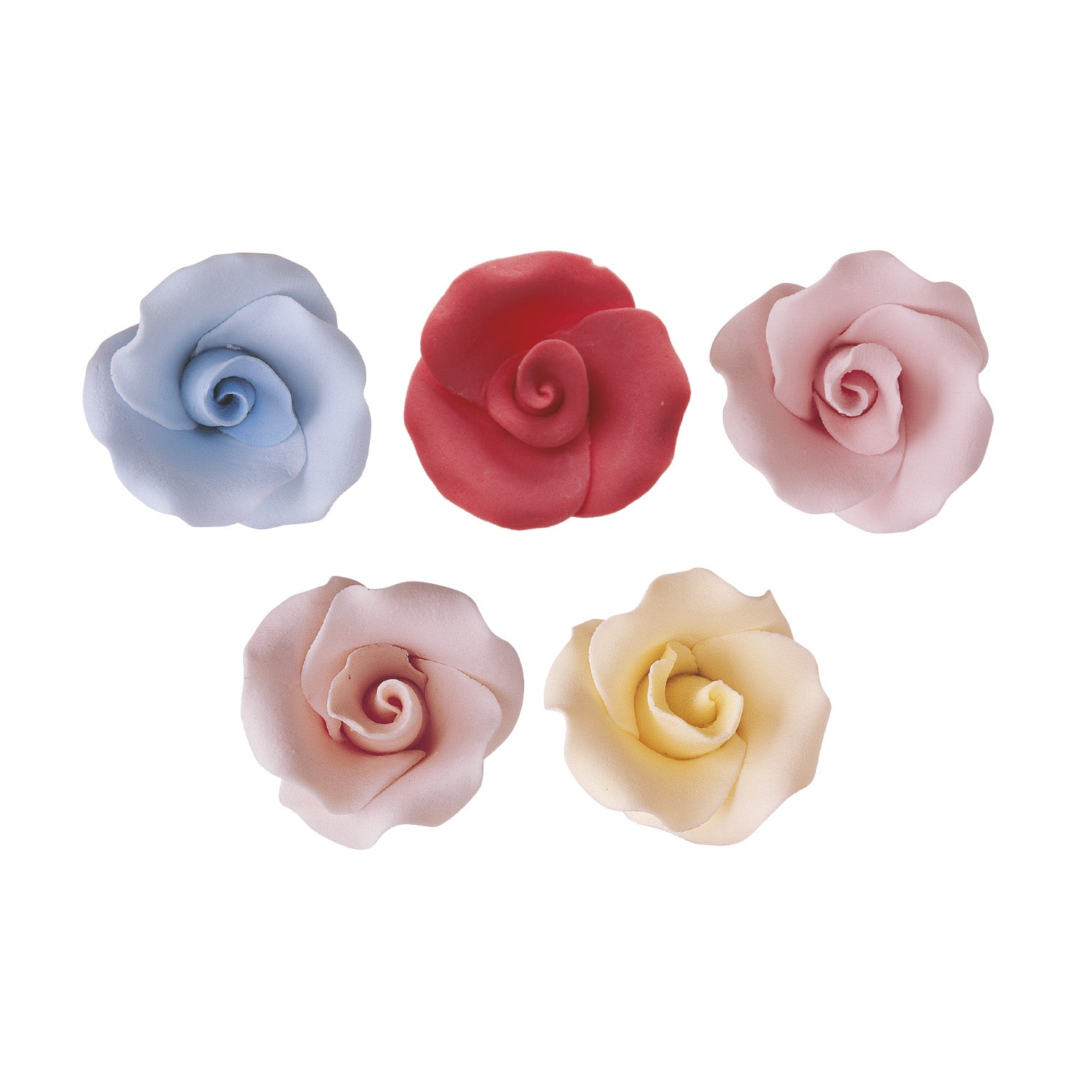 DECORAZIONE DI ZUCCHERO ROSA SPAGNOLA MEDIA PASTA ASSORTITA Ø4CM