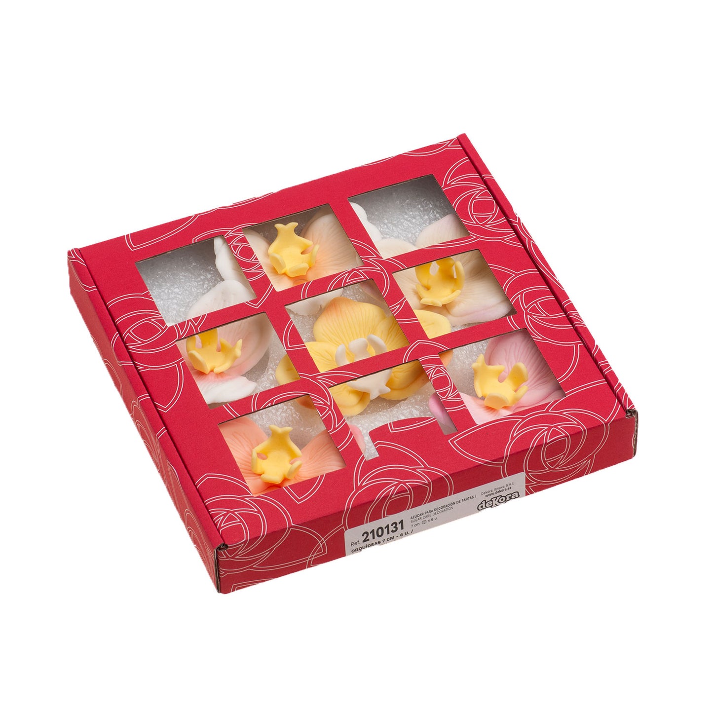 ORQUÍDEAS DE AZÚCAR 5 COLORES 7X8CM