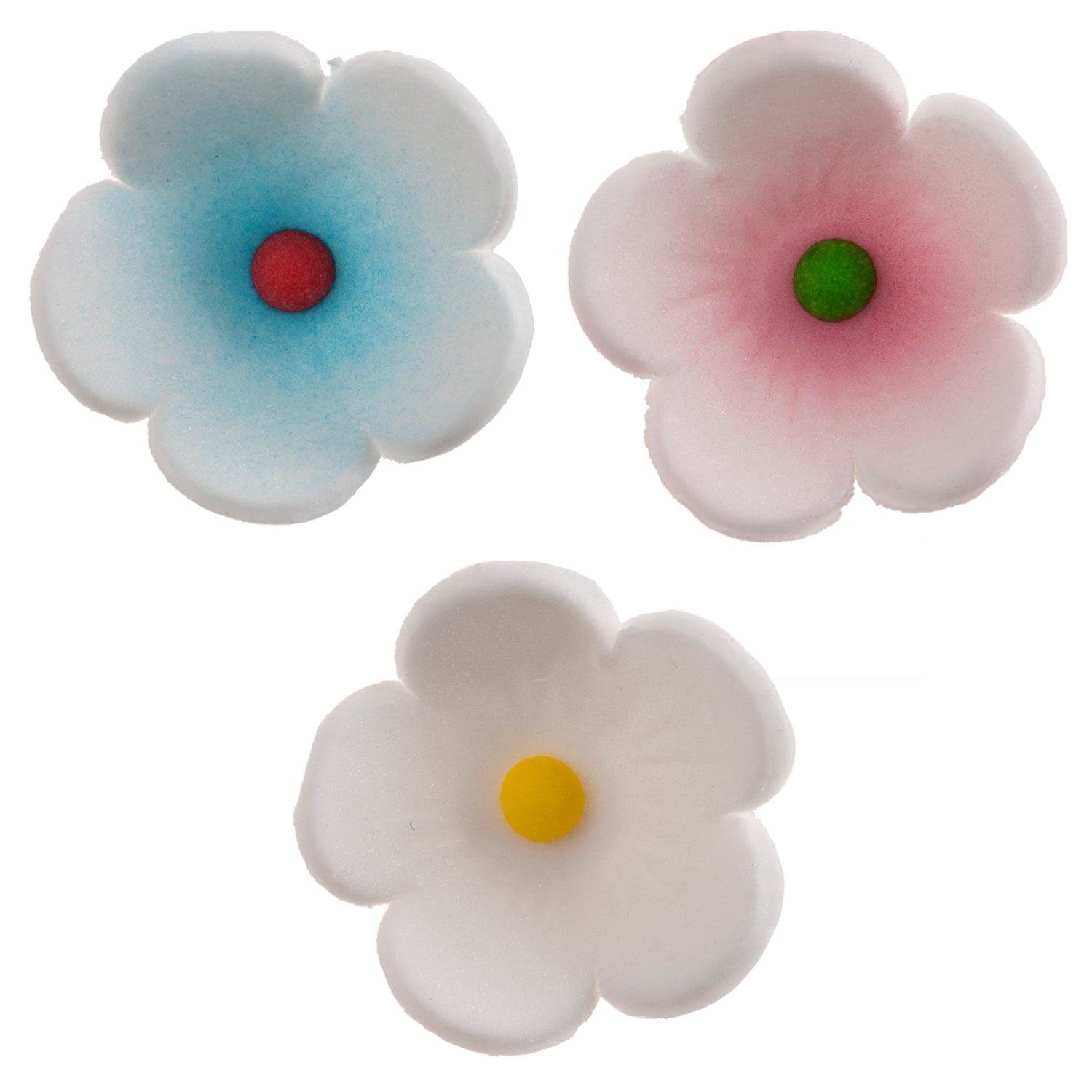 DECORACIÓN AZÚCAR FLOR DEL BOSQUE 3 COLORES Ø 2,5 CM