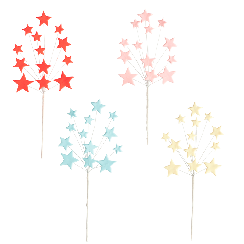 RAMO DECORACION AZUCAR ESTRELLAS 26 CM ALAMBRE