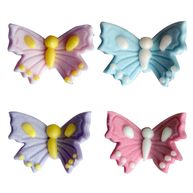SUGAR DECORATION ASSORTED BUTTERFLIES 25MM
