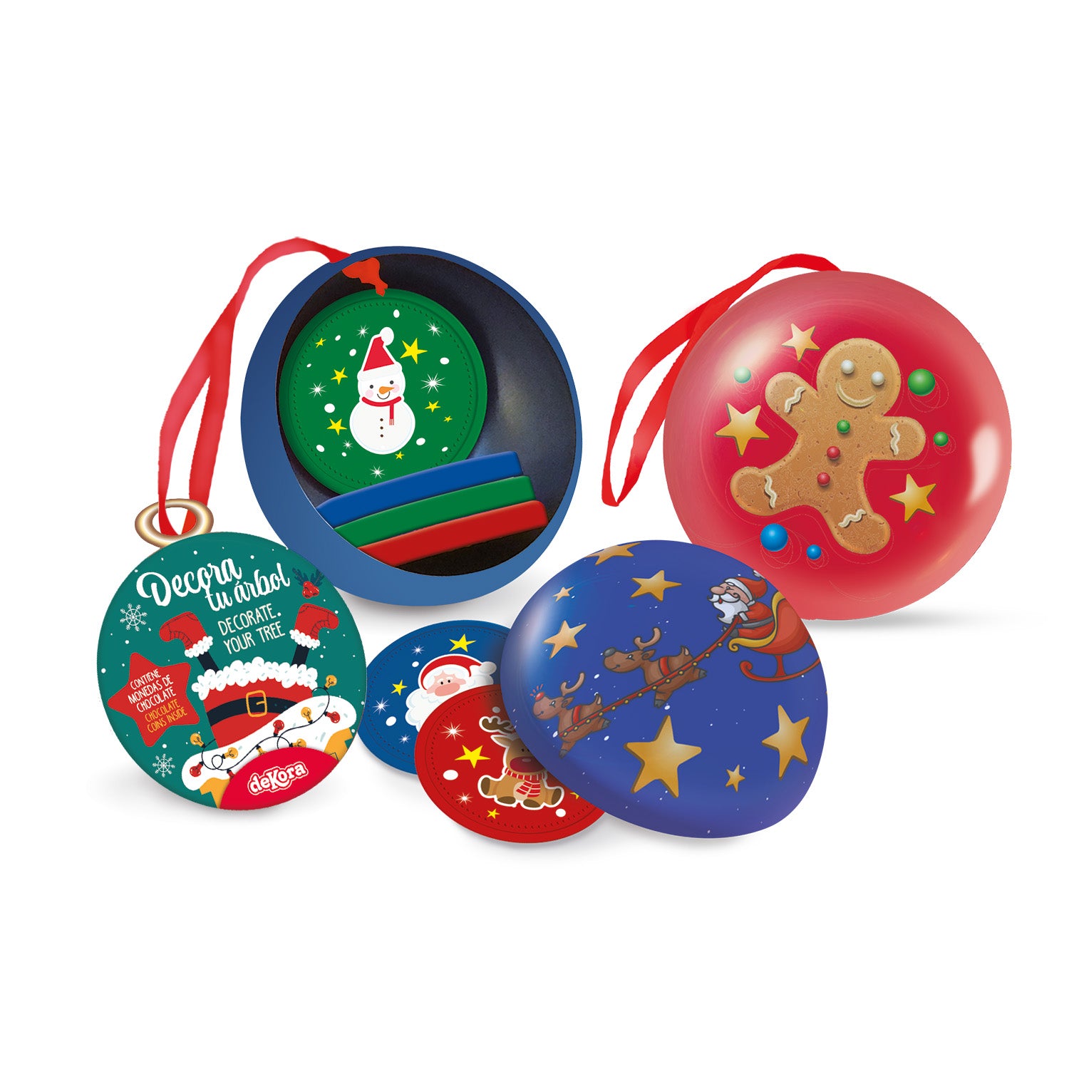 METAL CHRISTMAS BALLS WITH CHOCOLATES 30GR