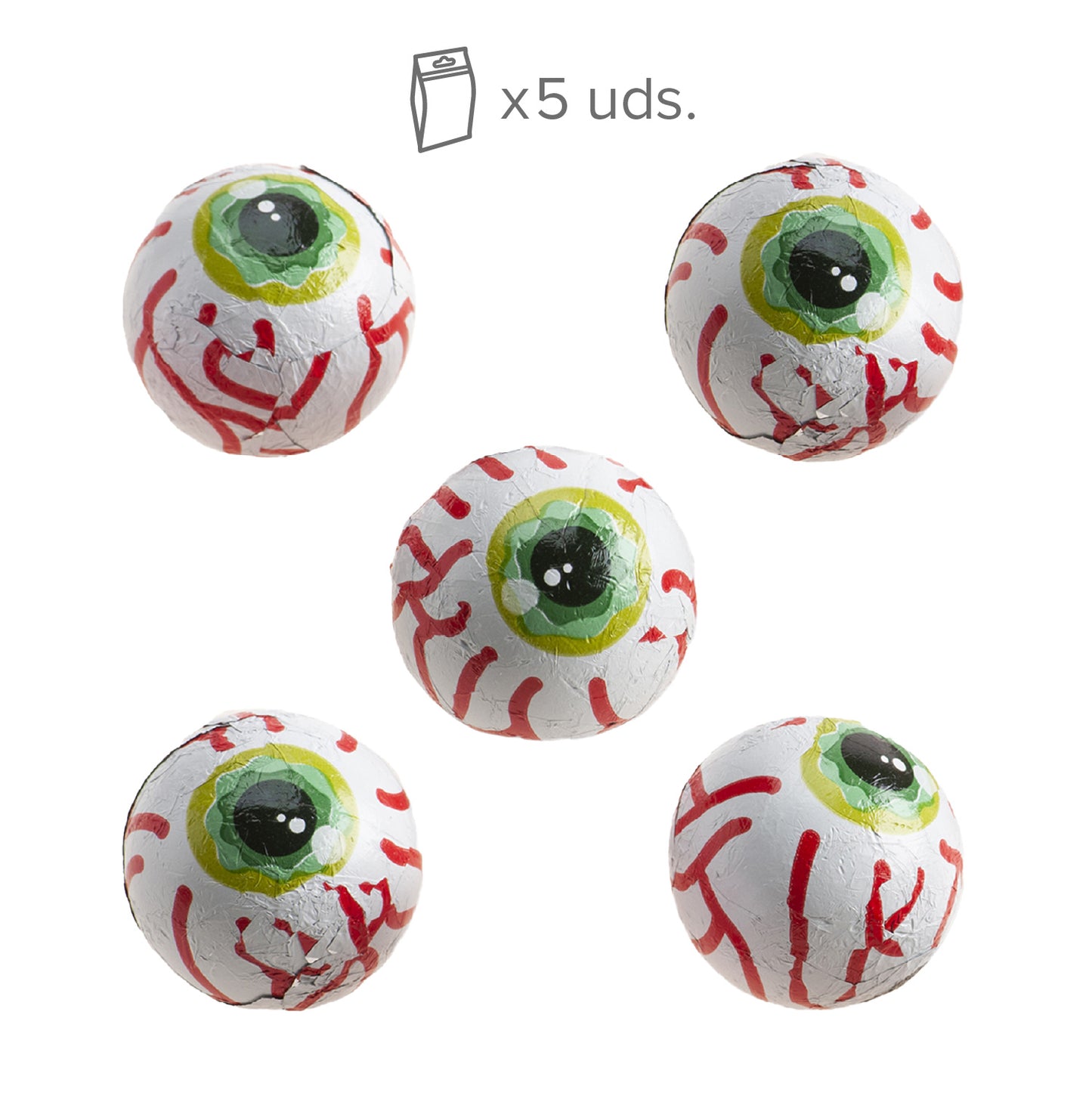 RED OJOS HALLOWEEN CHOCOLATE RELLENOS CON POPPING CANDY 75GR