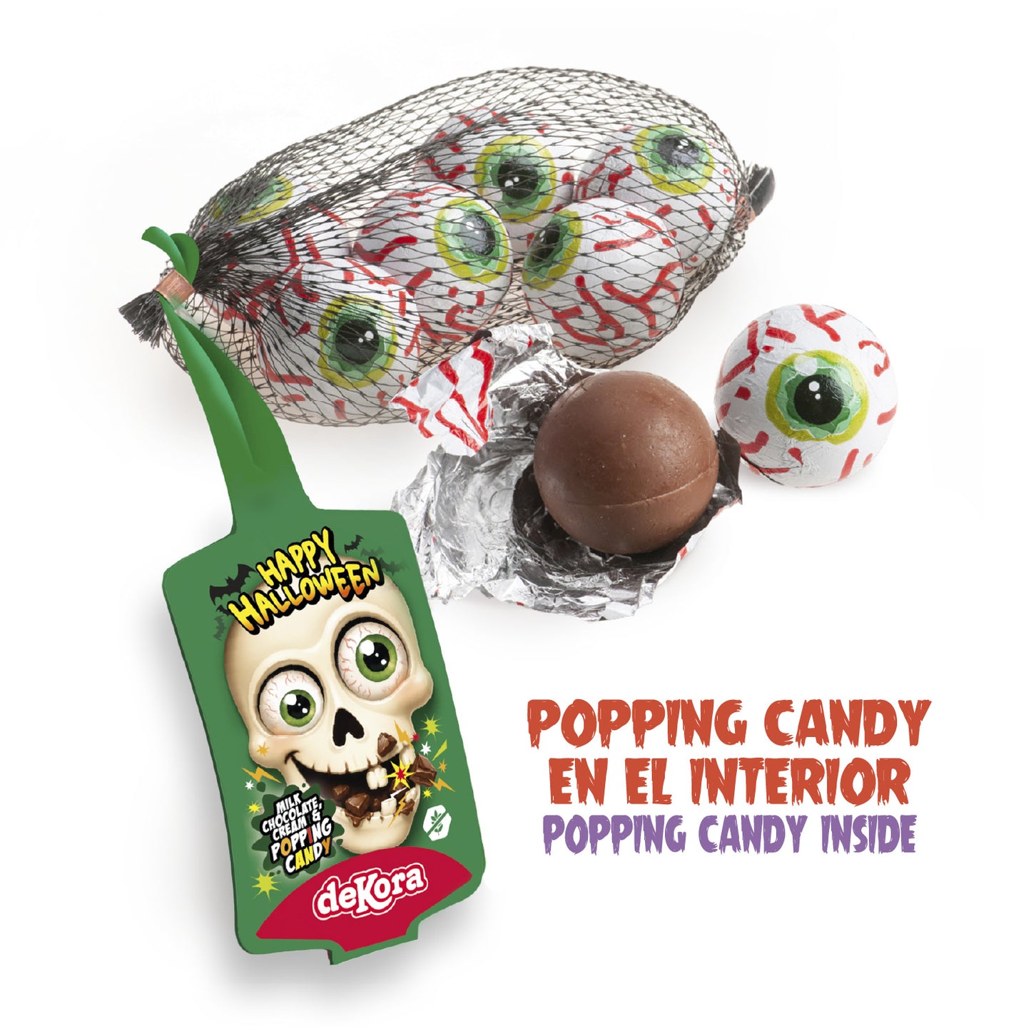 RED HALLOWEEN OLHOS DE CHOCOLATE COM POPPING CANDY 75GR
