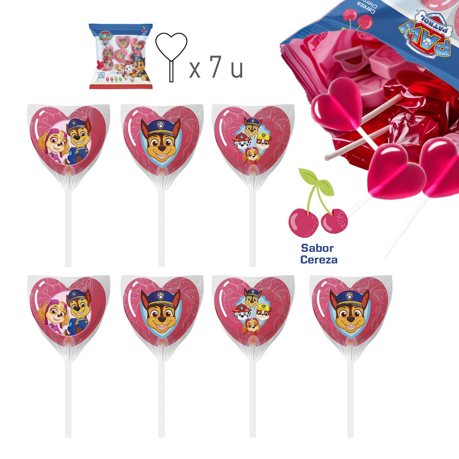 PIRULETAS CARAMELO CORAZÓN PAW PATROL 13.9GR