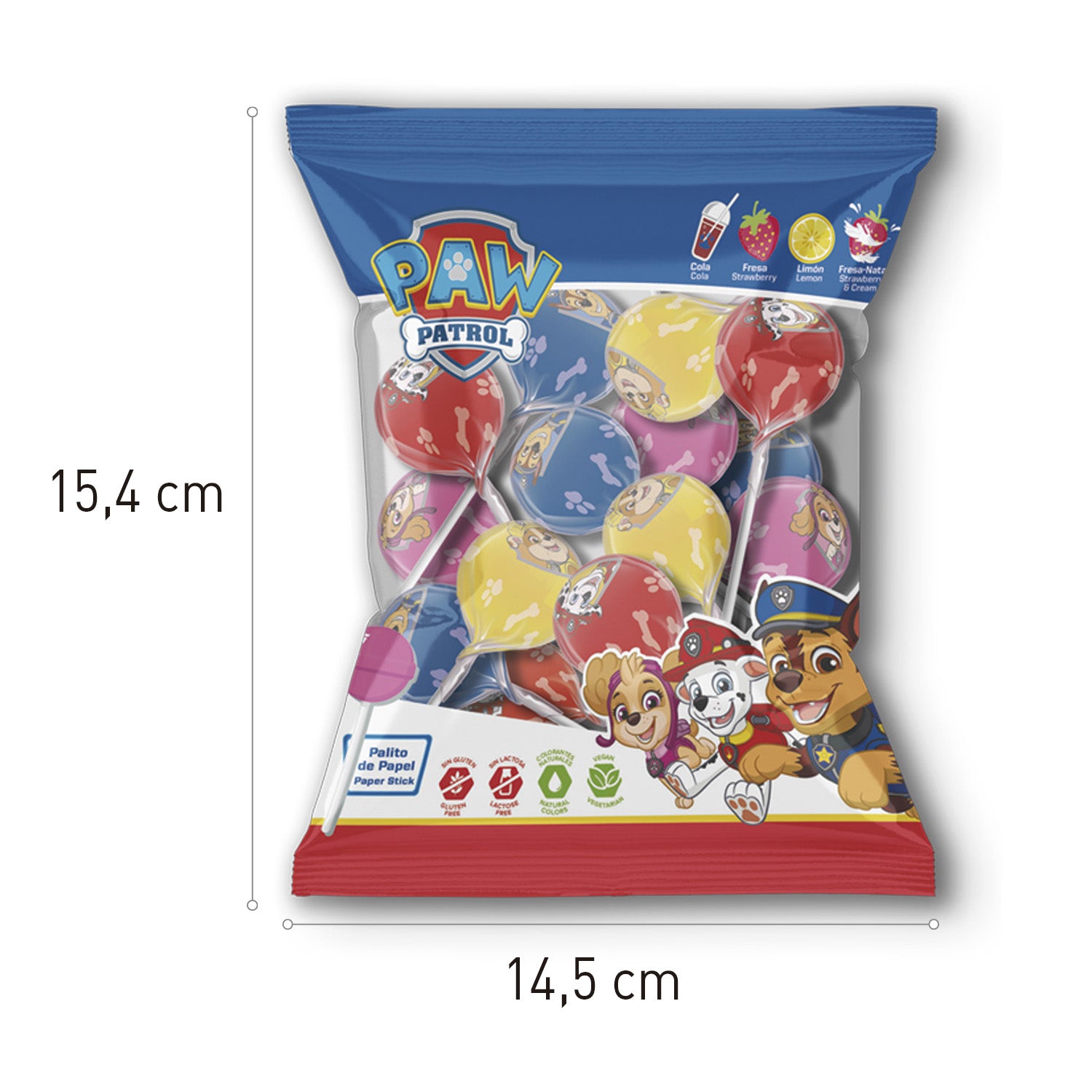 CARAMELO CON PALO SABORES SURT. PAW PATROL 12GR