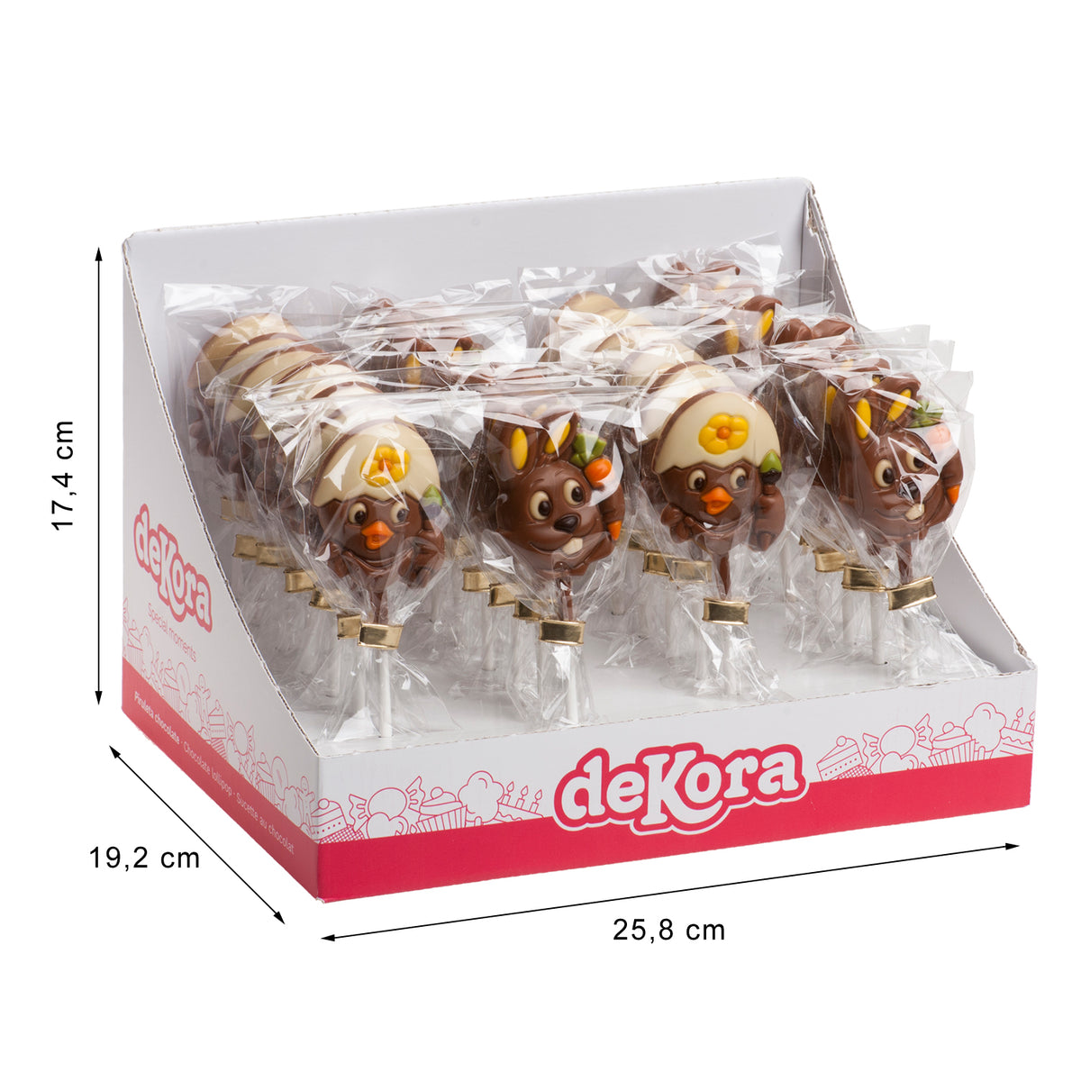 PIRULETAS CHOCOLATE ANIMALES 20GR 2 MODELOS SURT.