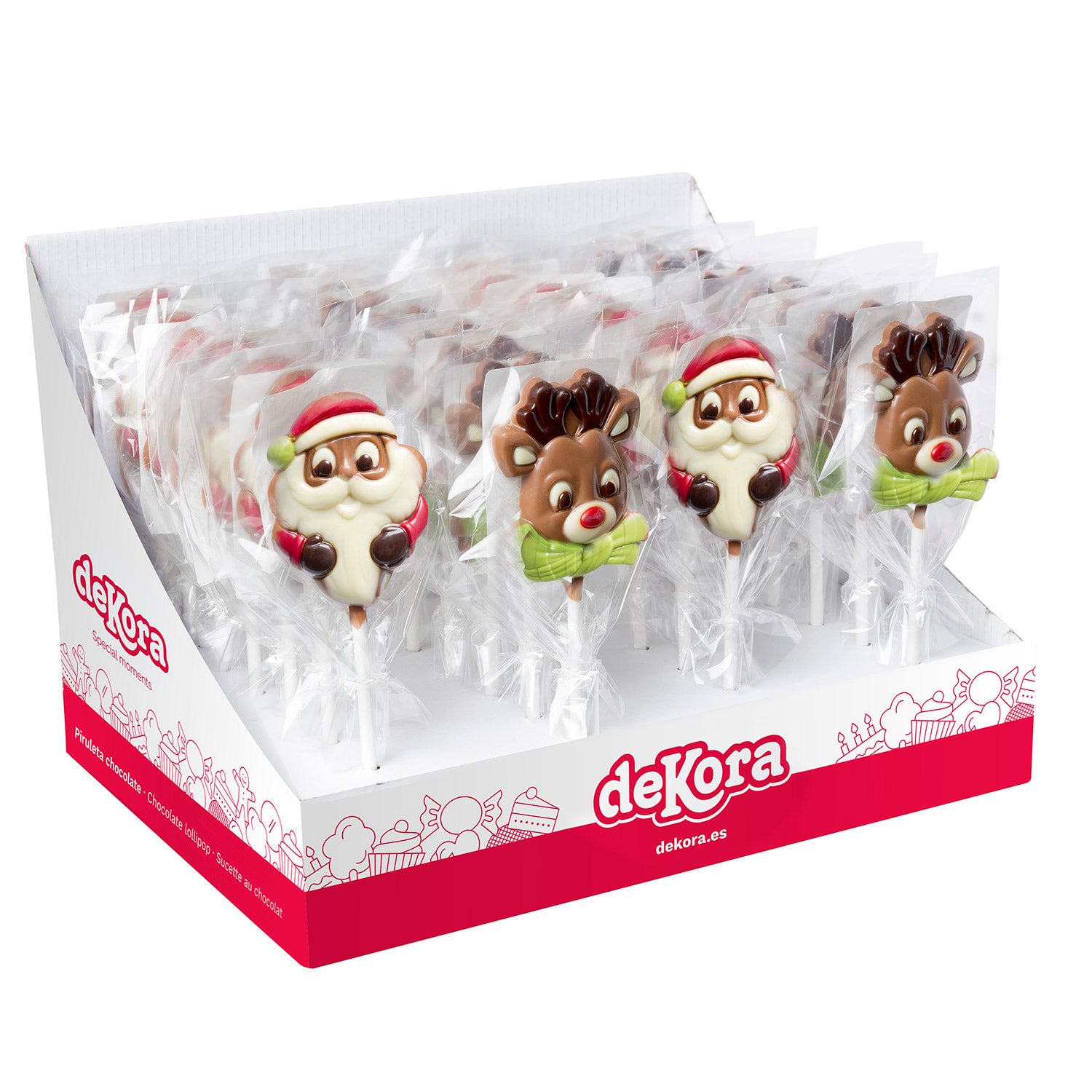PIRULETAS CHOCOLATE NAVIDAD 20GR  2 MODELOS SURT.