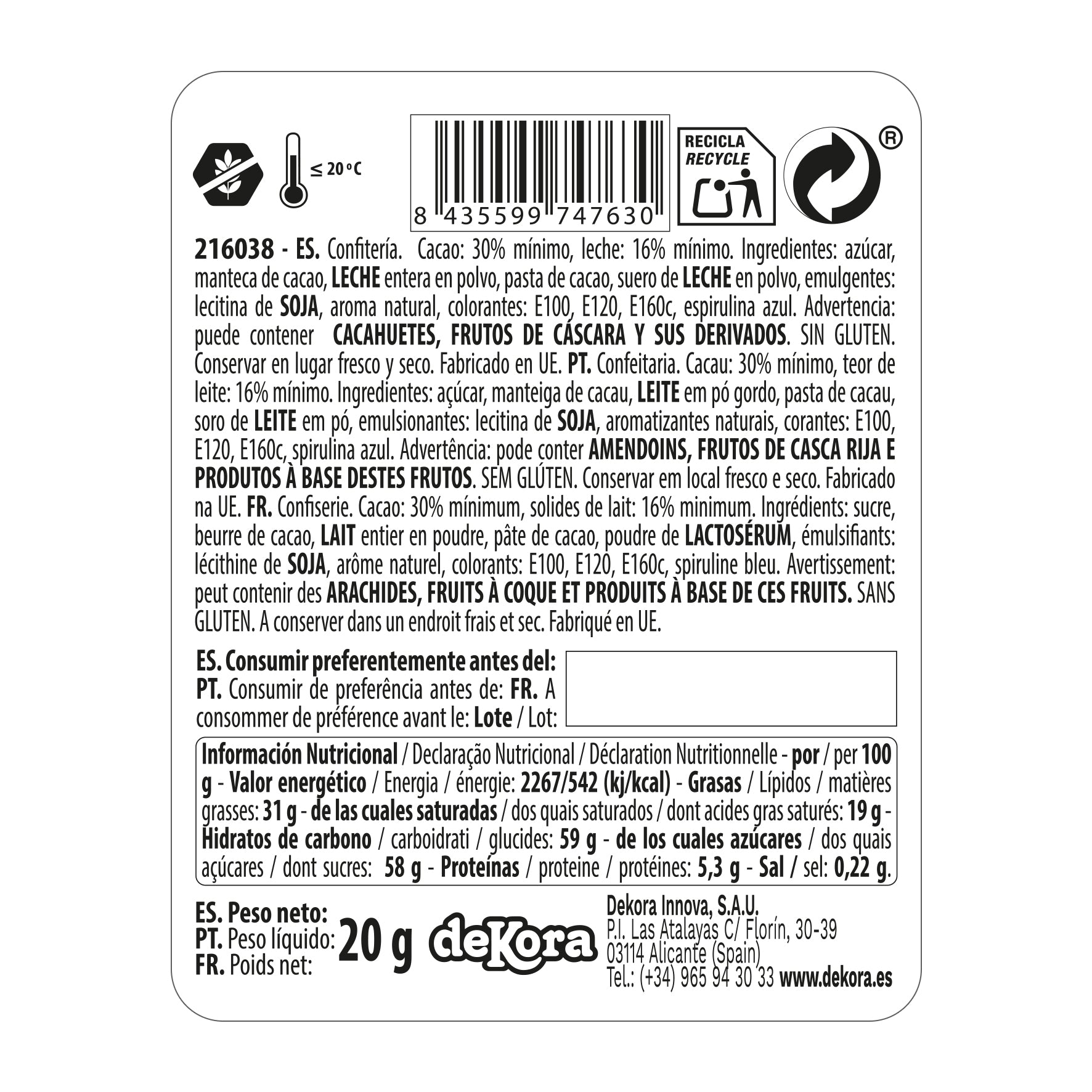 LECCA-LECCA CIOCCOLATO NATALE 20GR