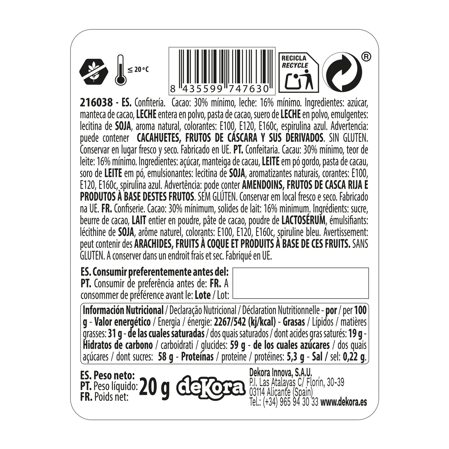 LECCA-LECCA CIOCCOLATO NATALE 20GR