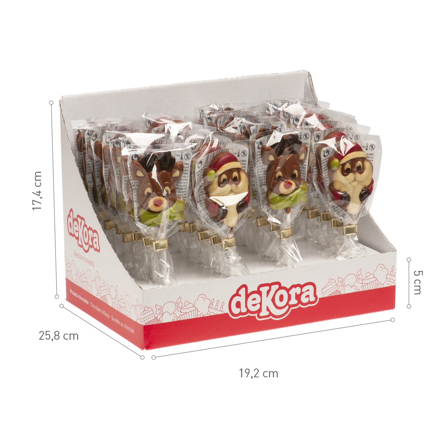 PIRULETAS CHOCOLATE NAVIDAD 20GR  2 MODELOS SURT.