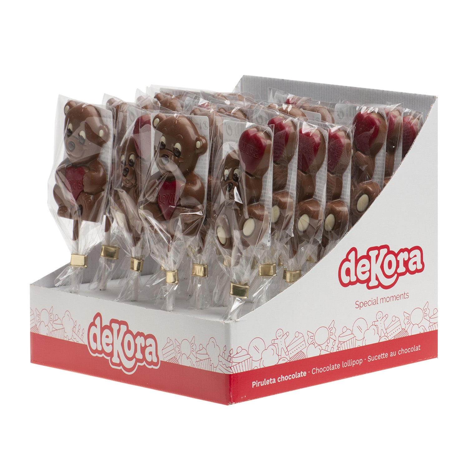 CHUPA-CHUPAS DE CHOCOLATE URSO DE SAN VALENTINE 30GR