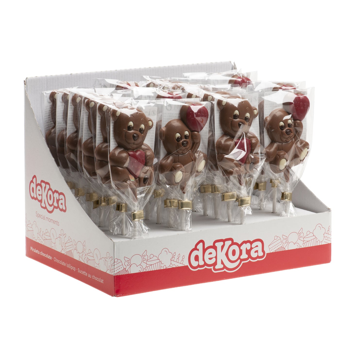 PIRULETAS CHOCOLATE OSITO SAN VALENTÍN 30GR