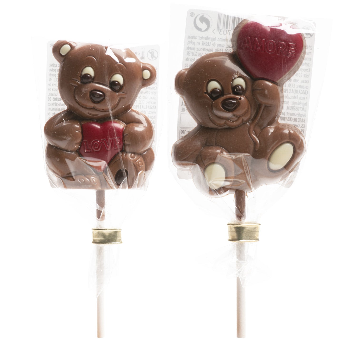 PIRULETAS CHOCOLATE OSITO SAN VALENTÍN 30GR