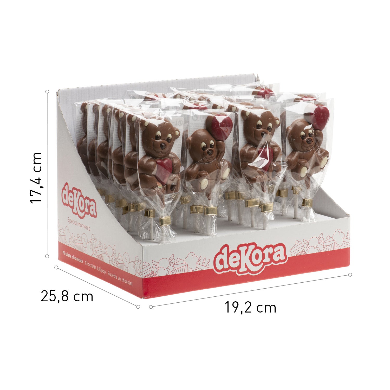 CHUPA-CHUPAS DE CHOCOLATE URSO DE SAN VALENTINE 30GR