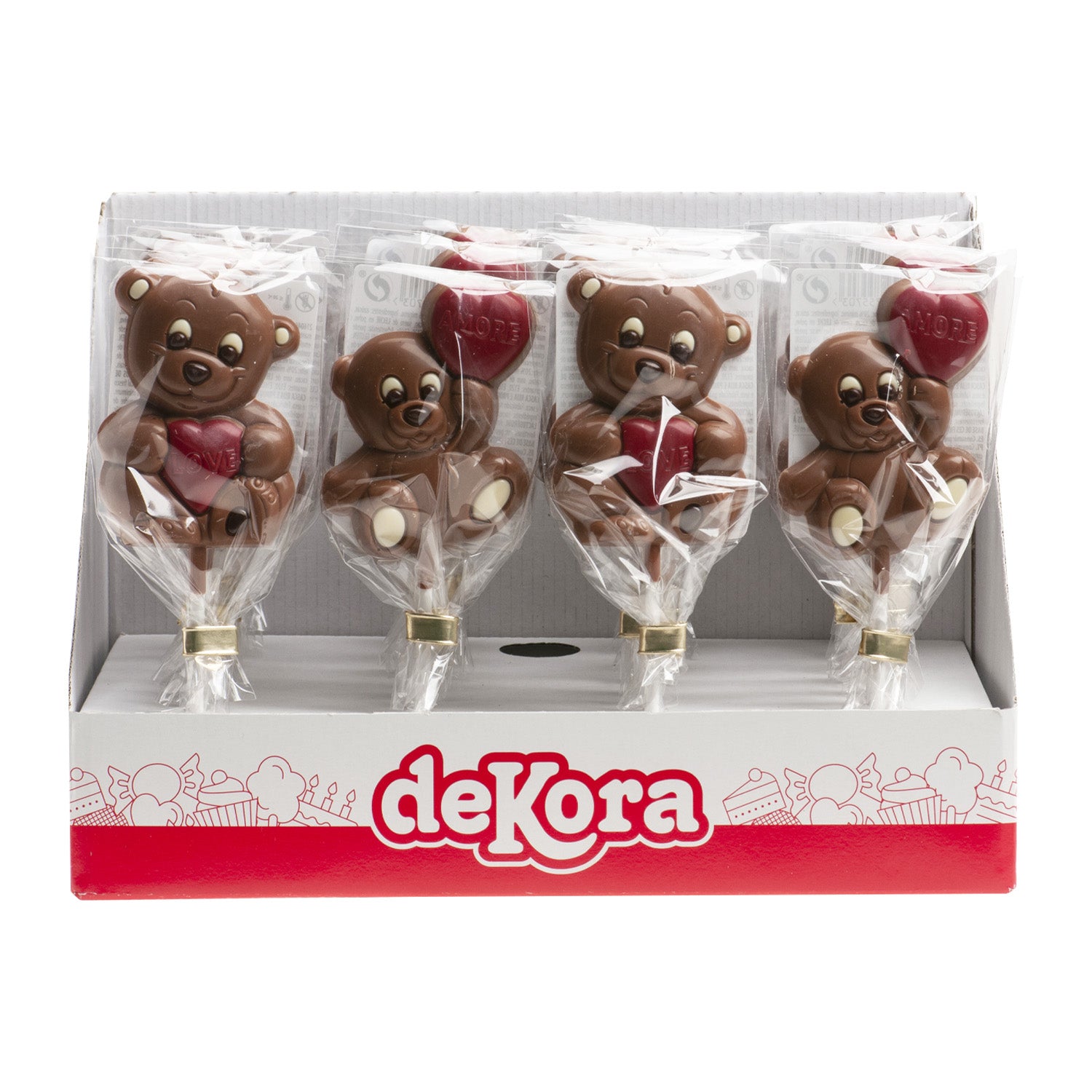 PIRULETAS CHOCOLATE OSITO SAN VALENTÍN 30GR