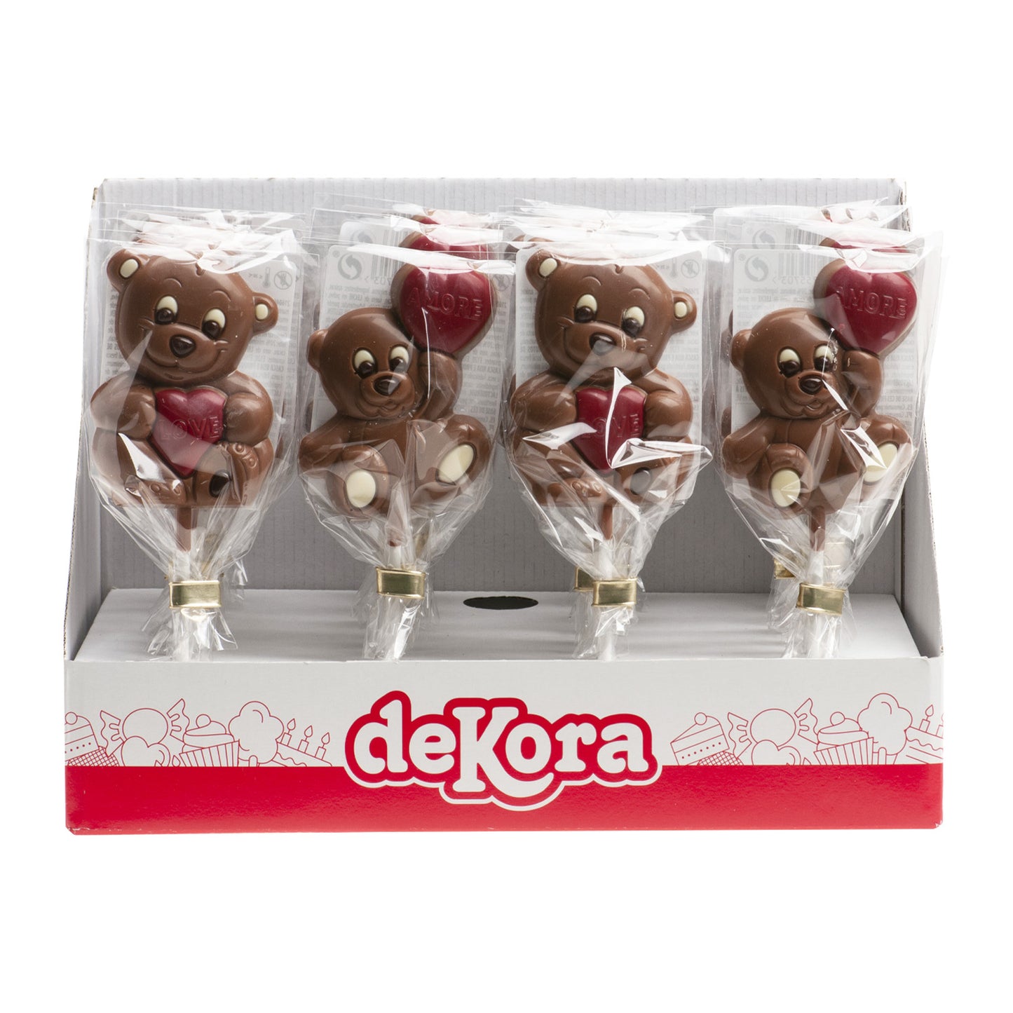 PIRULETAS CHOCOLATE OSITO SAN VALENTÍN 30GR