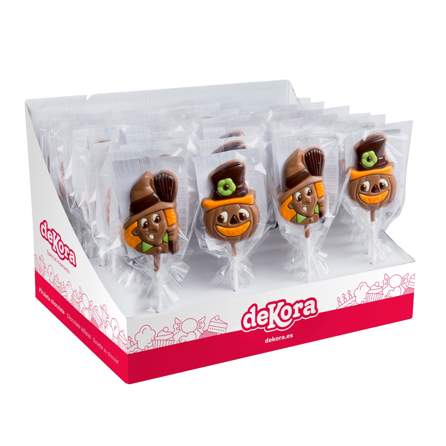 PIRULETAS CHOCOLATE HALLOWEEN 2 MOD.SURT. 20GR
