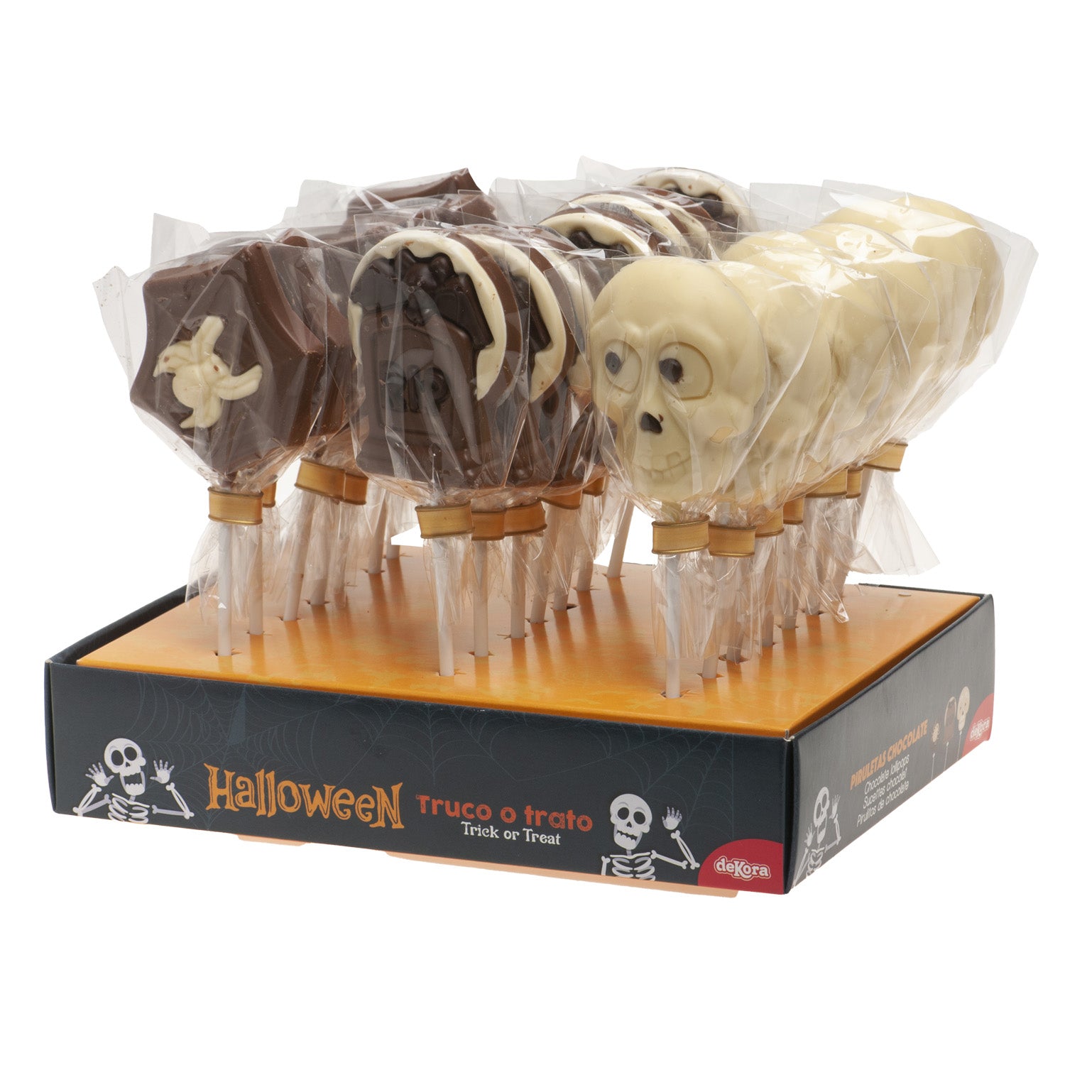 PIRULETAS CHOCOLATE SURTIDO HALLOWEEN  3 MOD.SURT. 25GR