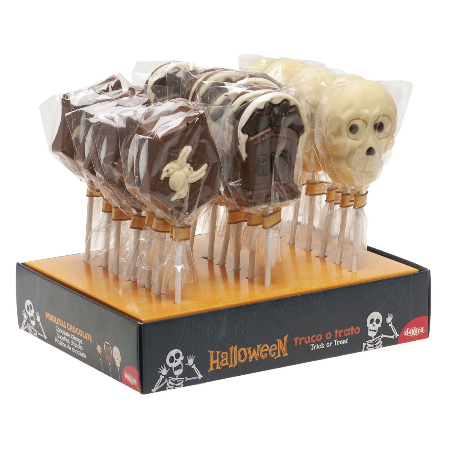 PIRULETAS CHOCOLATE SURTIDO HALLOWEEN  3 MOD.SURT. 25GR
