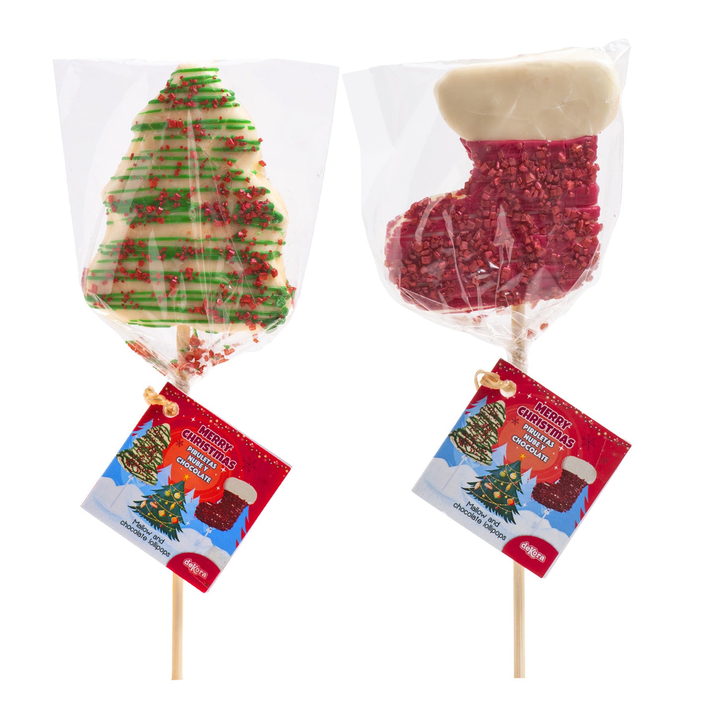 PIRULETA NUBE Y CHOCOLATE SURTIDO BOTA Y ÁRBOL NAVIDAD 30GR