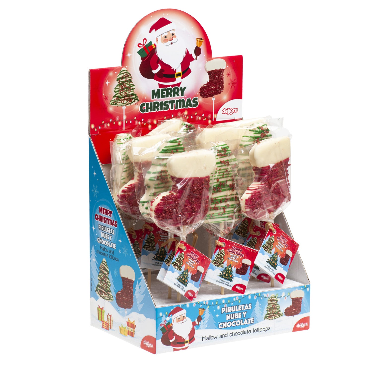 LOLLIPOP CLOUD AND CHOCOLATE ASSORTED BOOT AND CHRISTMAS TREE 30GR