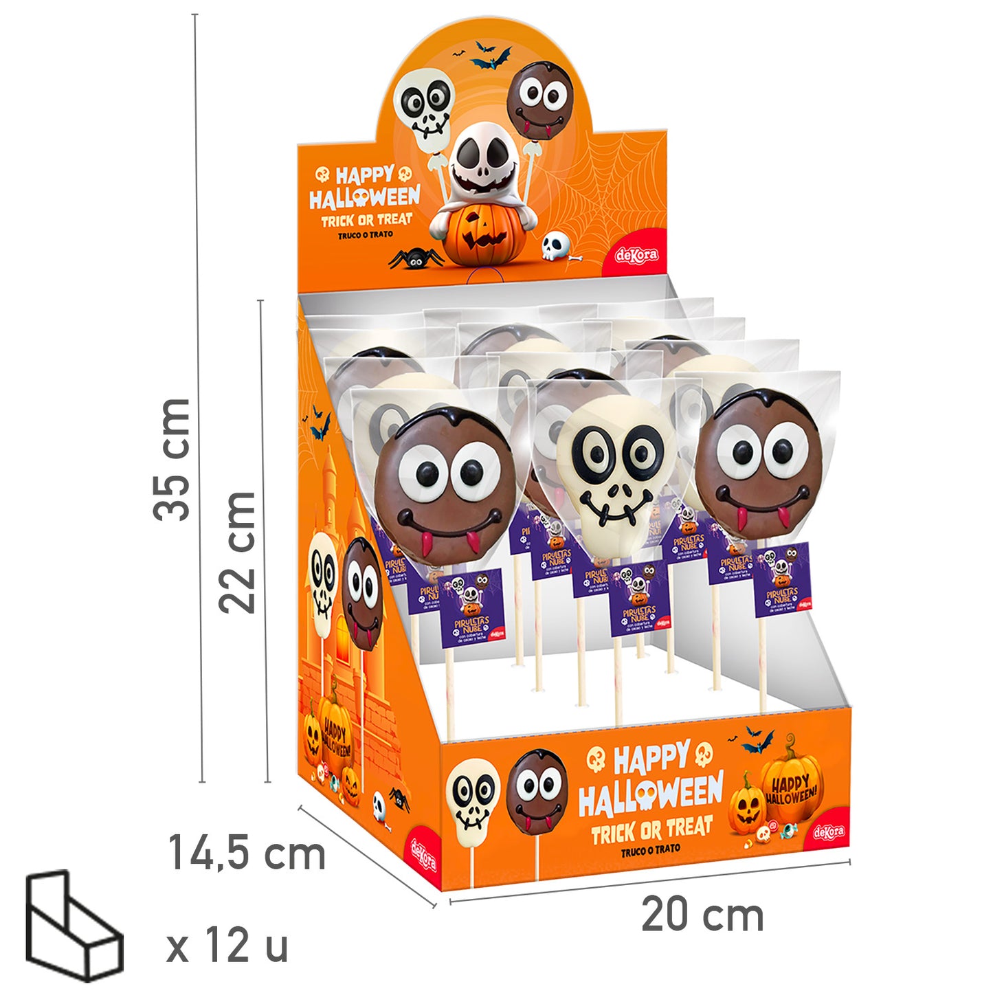 PIRULETA MALLOW CHOC  SURT.HALLOWEEN 30GR