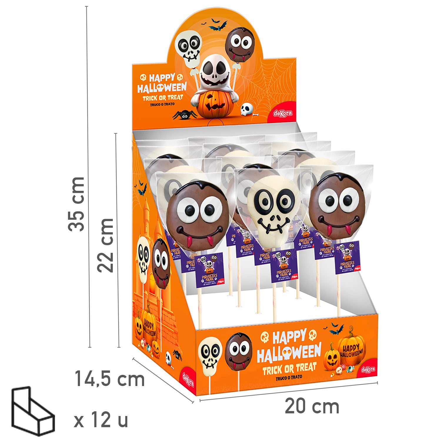 PIRULETA MALLOW CHOC SURT.HALLOWEEN 30GR