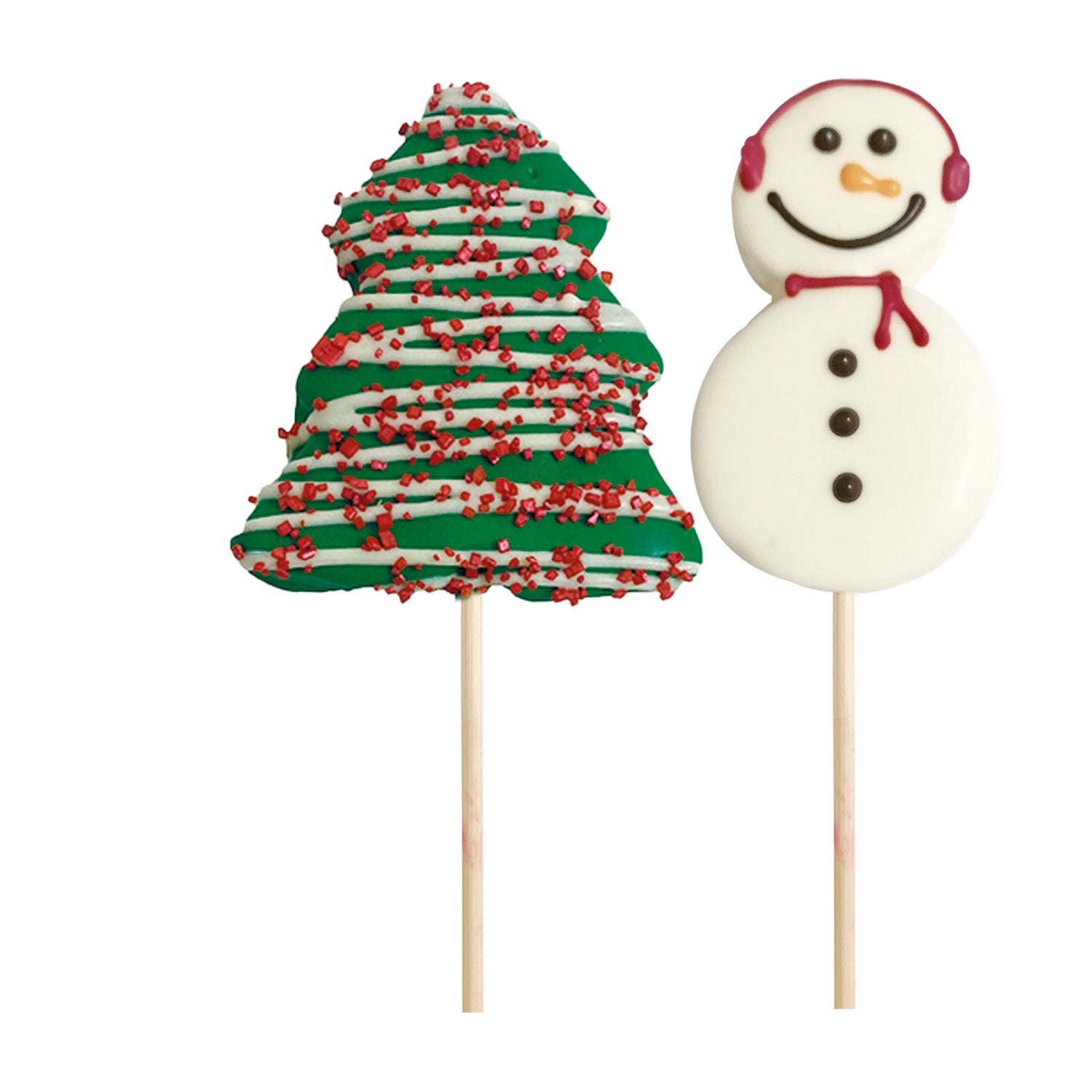 MALLOW AND CHOCOLATE LOLLIPOP TREE AND SNOWMAN 30GR