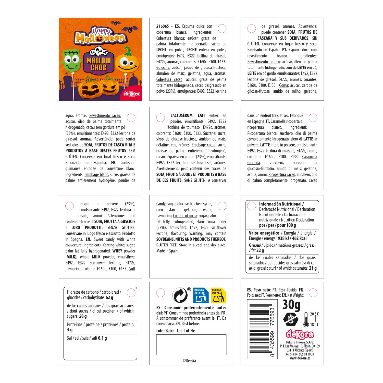 PIRULETA MALLOW CHOC  HALLOWEEN SURT. CALABAZA Y FRANKI 30GR