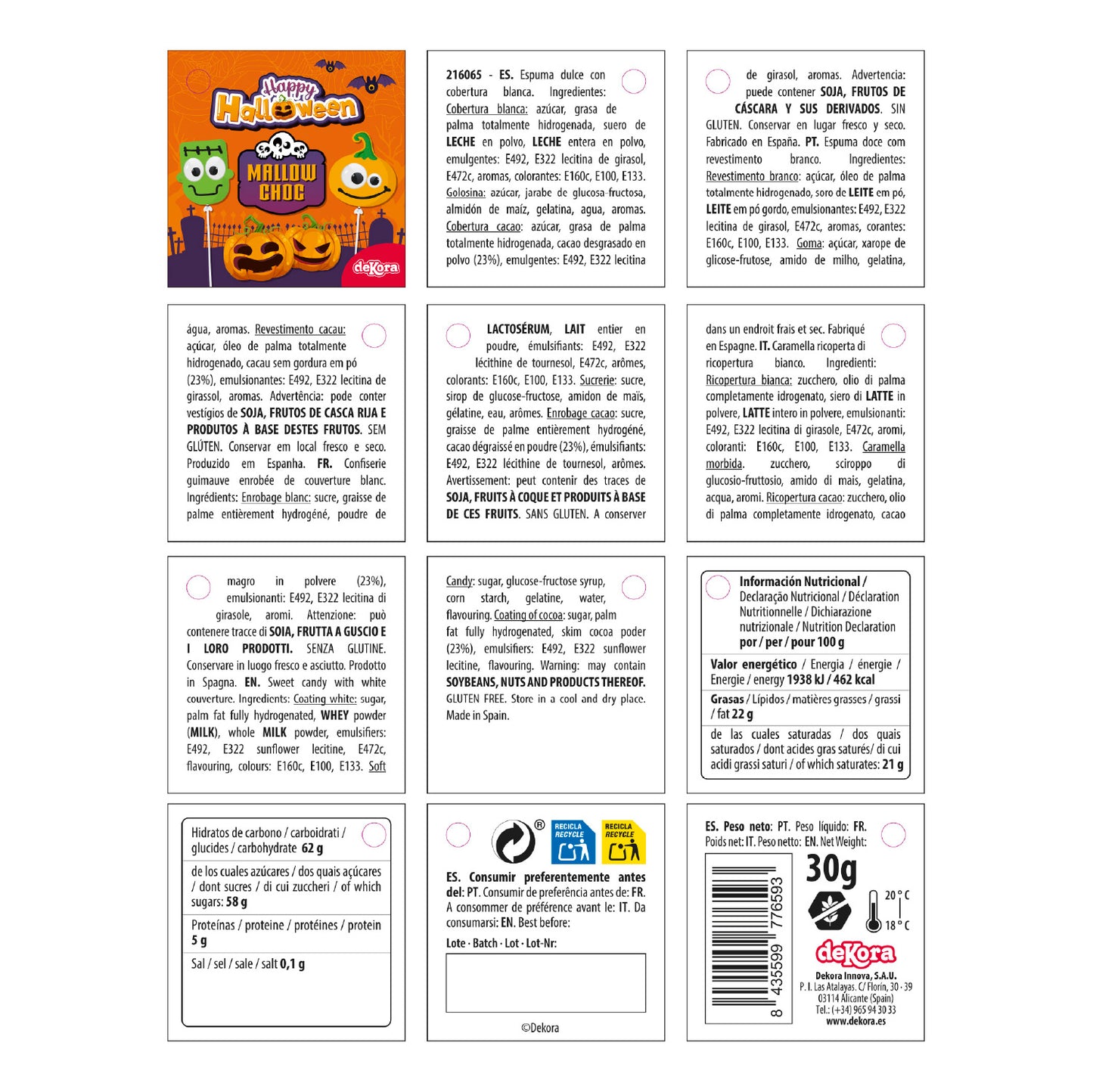 PIRULETA MALLOW CHOC  HALLOWEEN SURT. CALABAZA Y FRANKI 30GR