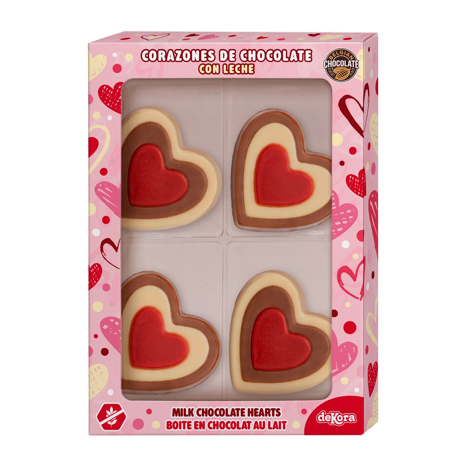 CAJA 4 CORAZONES CHOCOLATE 60GR