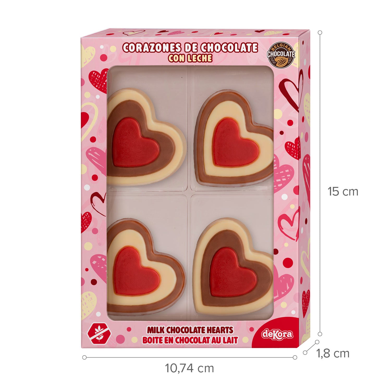 BOX OF 4 CHOCOLATE HEARTS 60G