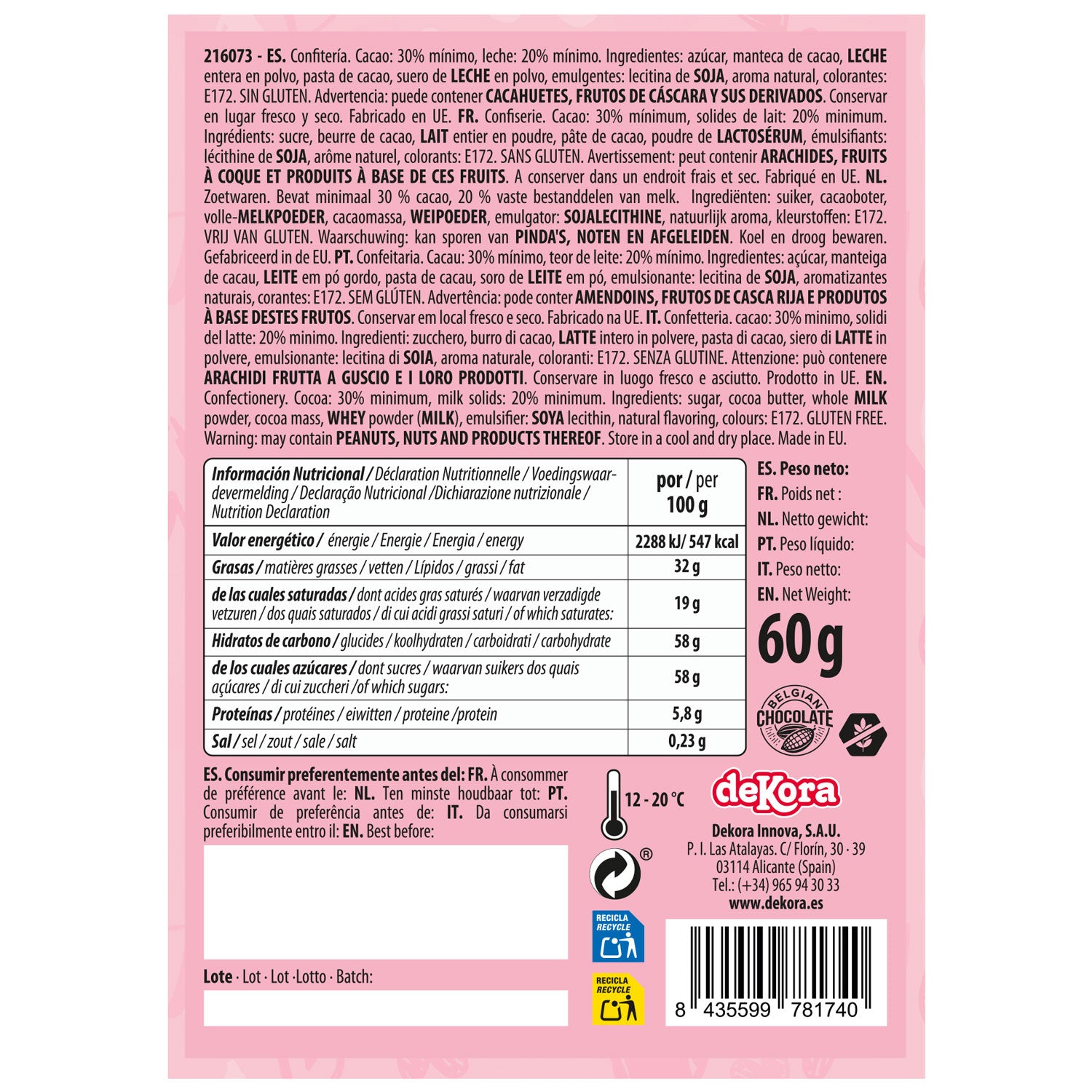 BOX OF 4 CHOCOLATE HEARTS 60G