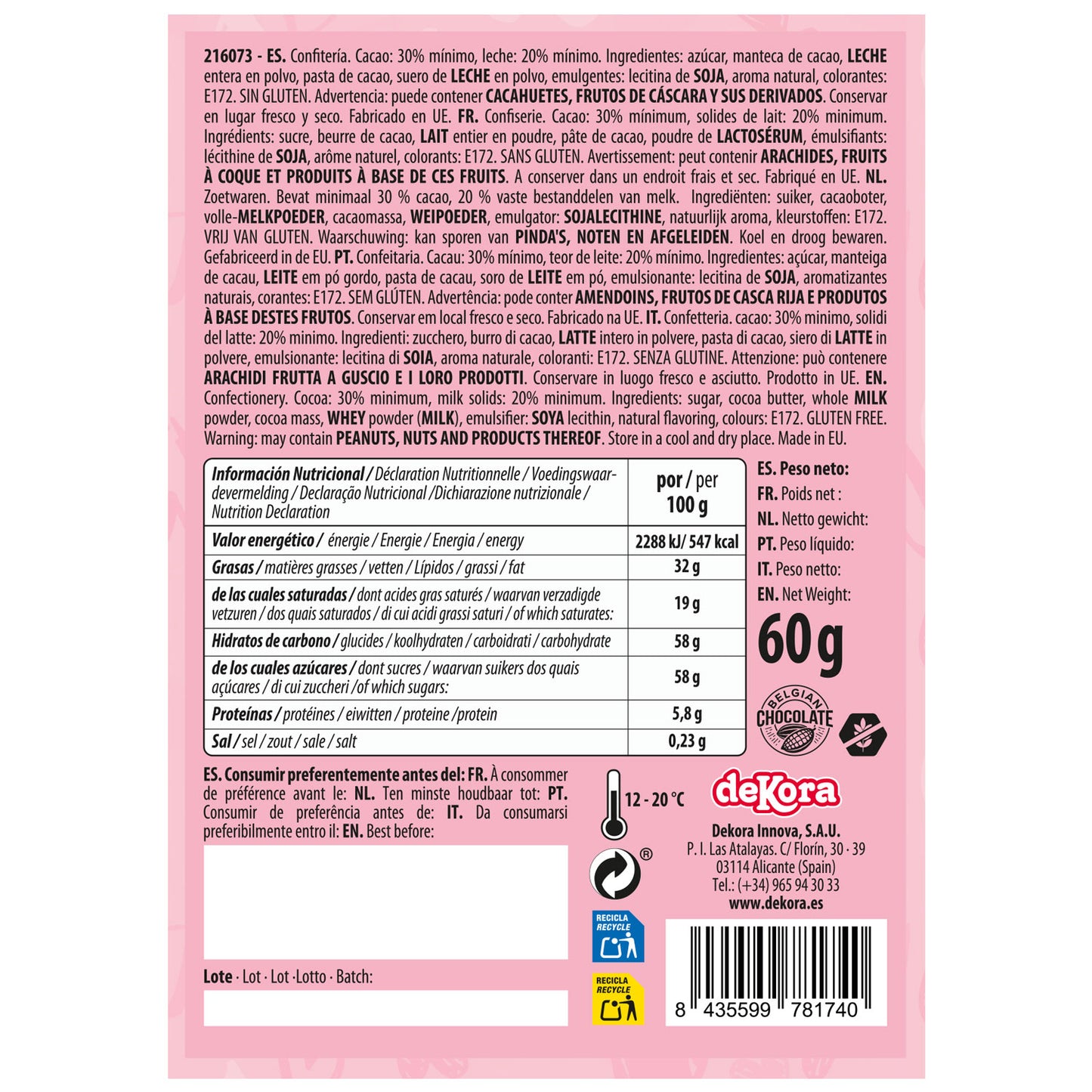 BOX OF 4 CHOCOLATE HEARTS 60G