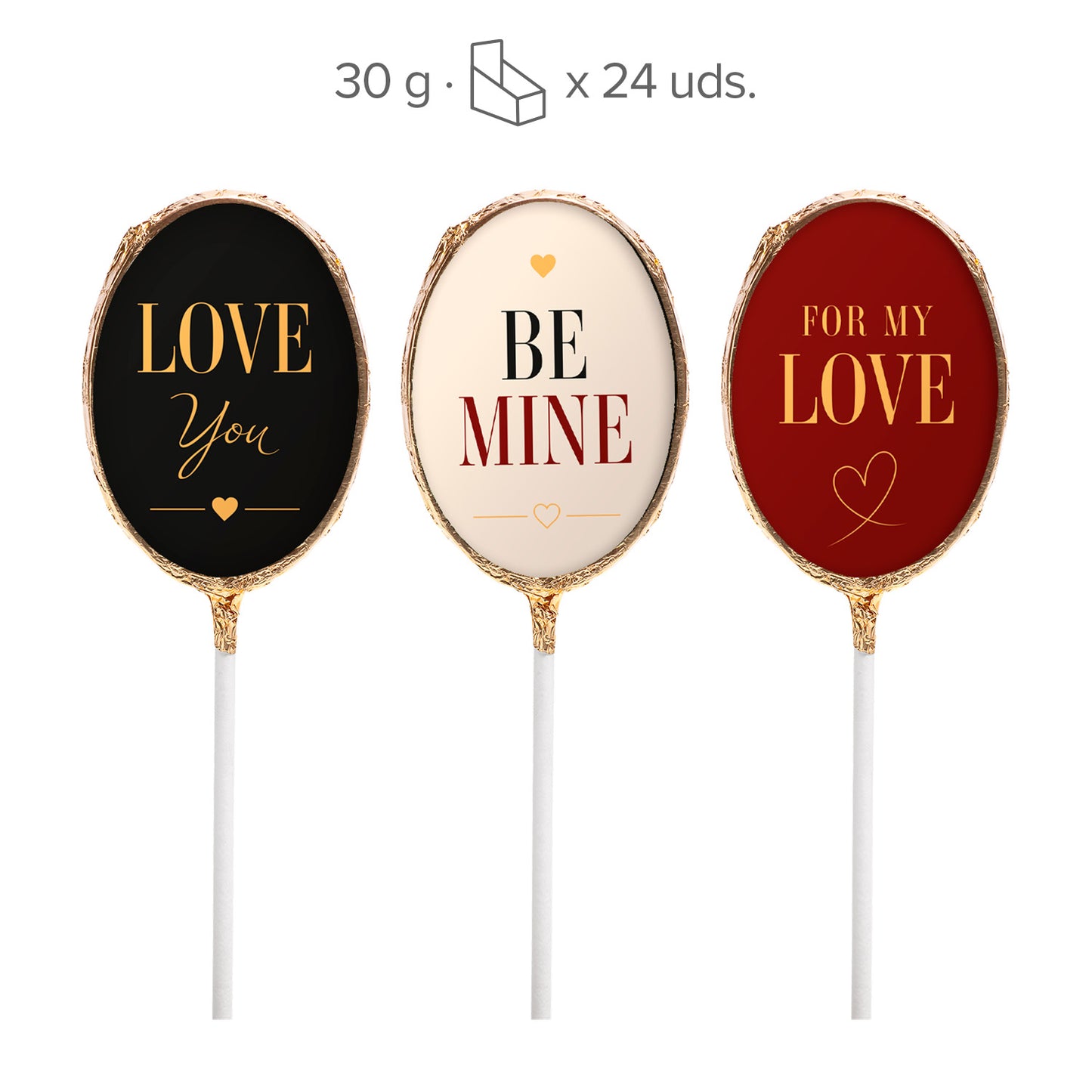 PIRULETA CHOCOLATE MENSAJE SAN VALENTIN 30GR