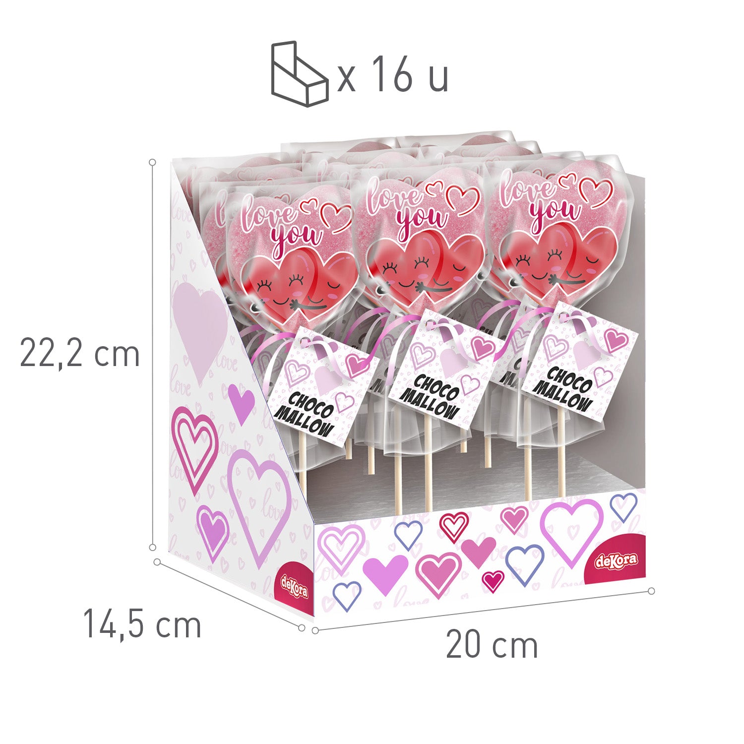PINK HEART MALLOW LOLLIPOP 13GR