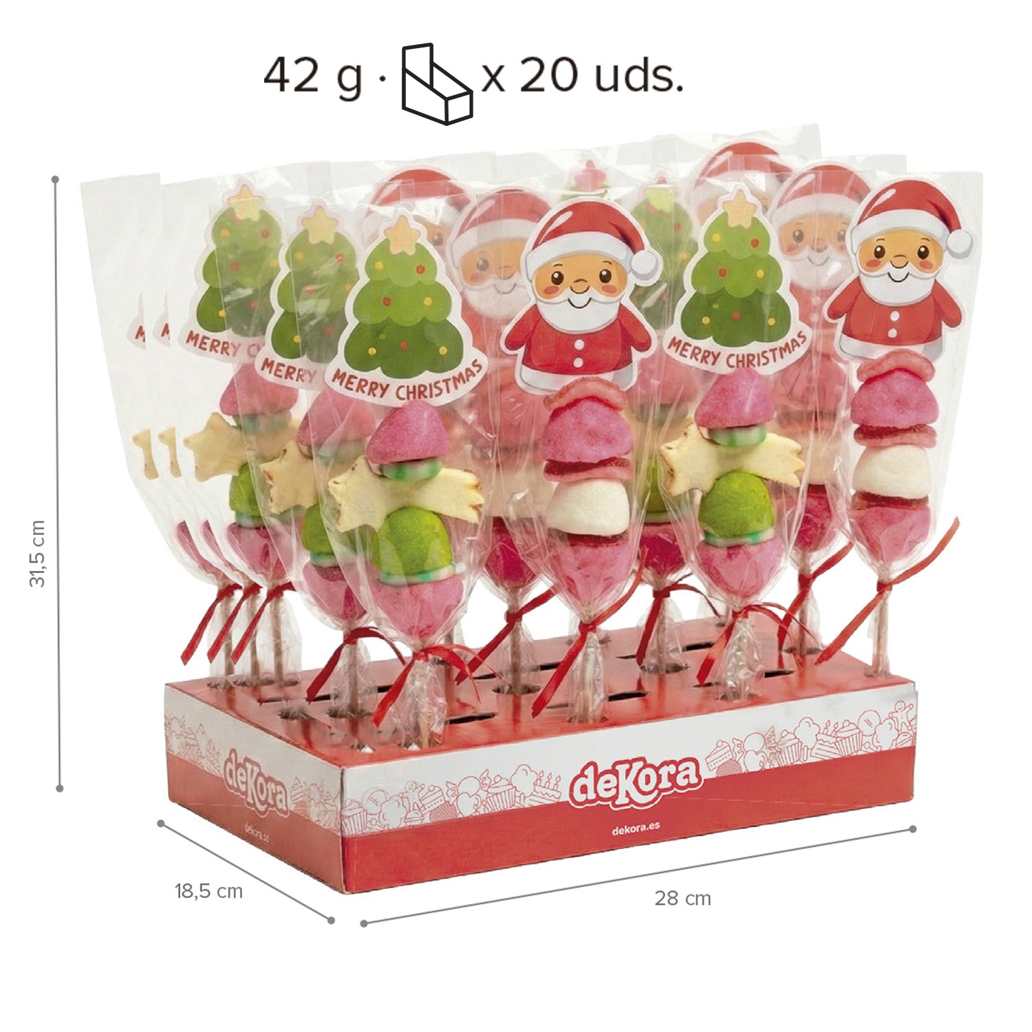 BROCHETA SURT. XMAS MALLOW 42GR