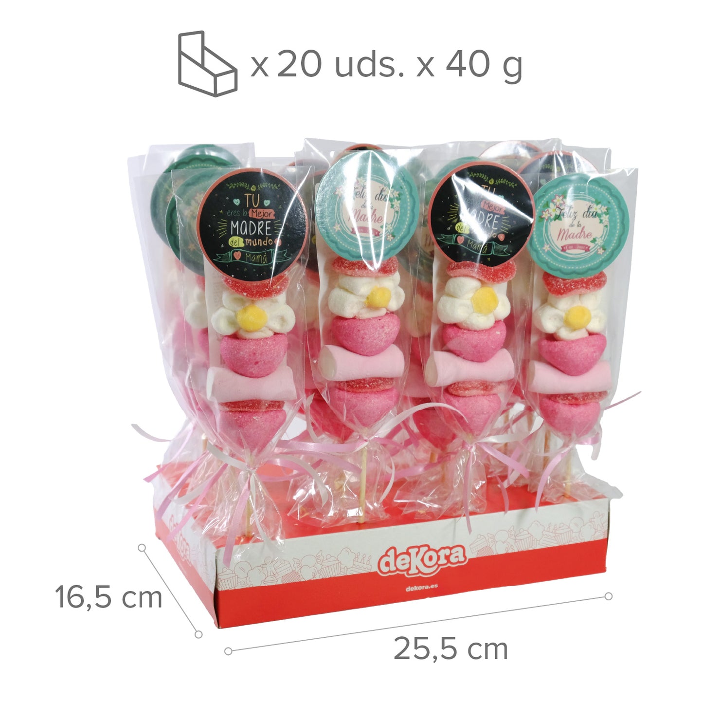 BROCHETA MALLOW SURT. DIA MADRE 40GR